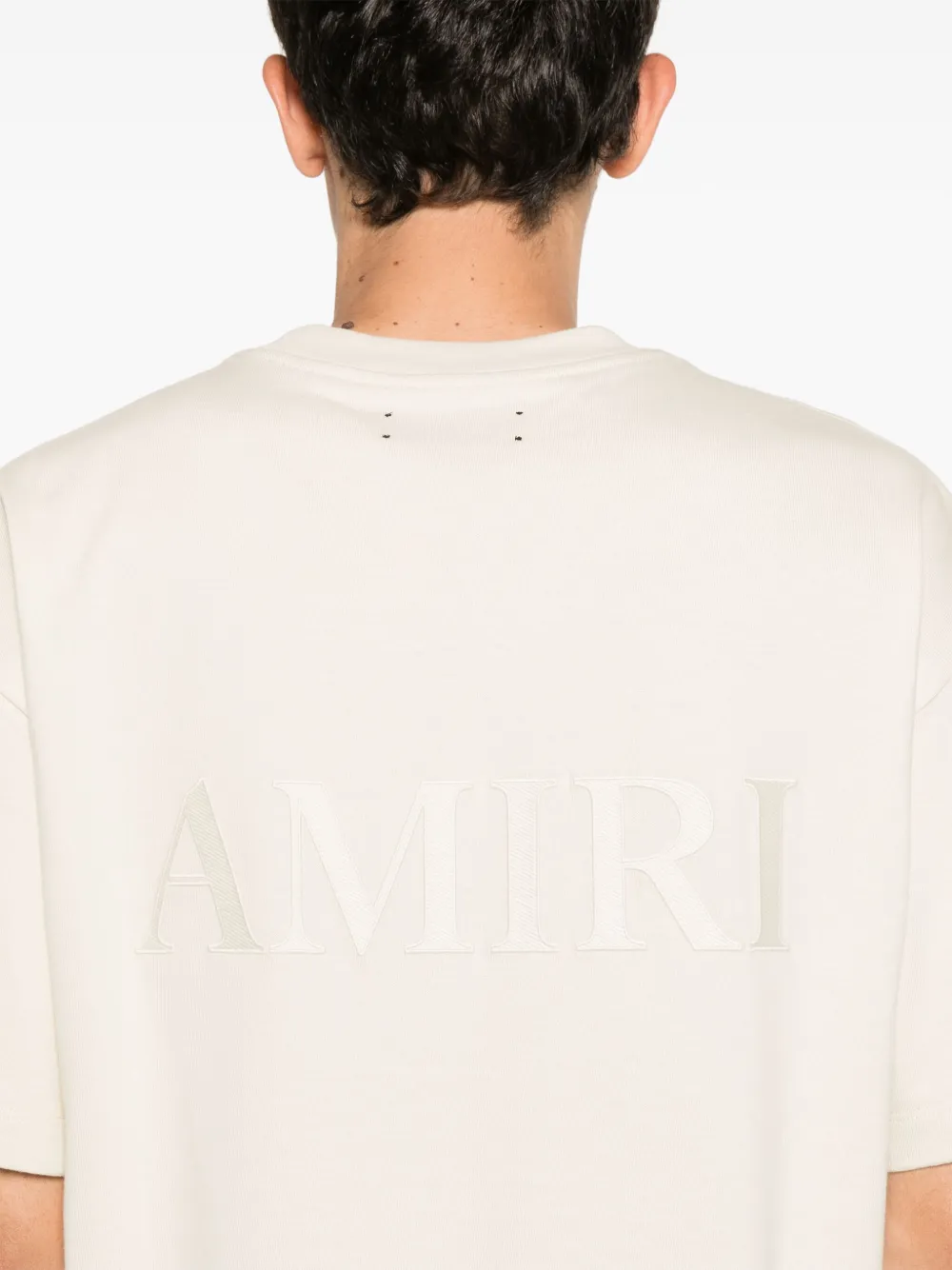 AMIRI T-shirt met geborduurd logo Beige