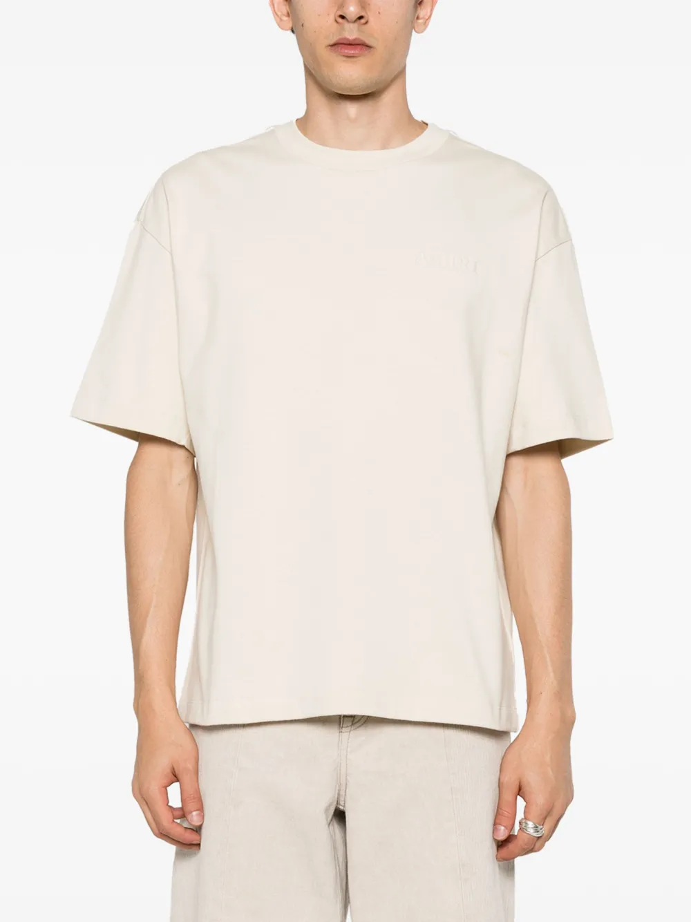 AMIRI T-shirt met geborduurd logo Beige