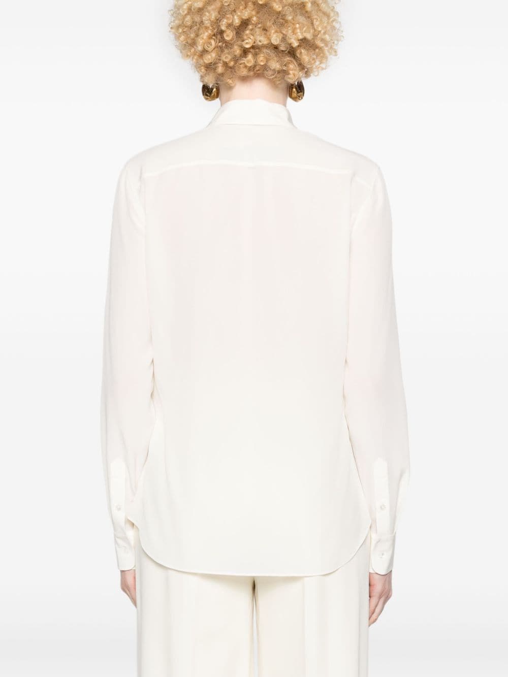 Shop Ralph Lauren Hailey Mulberry Silk Shirt In White