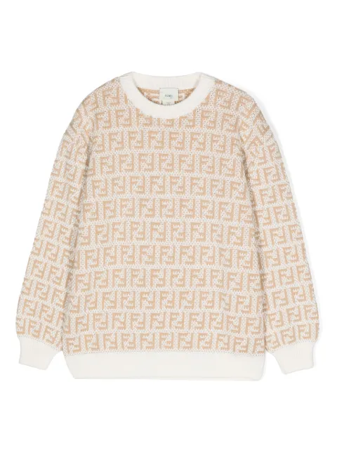 Fendi Kids intarsia-knit logo jumper