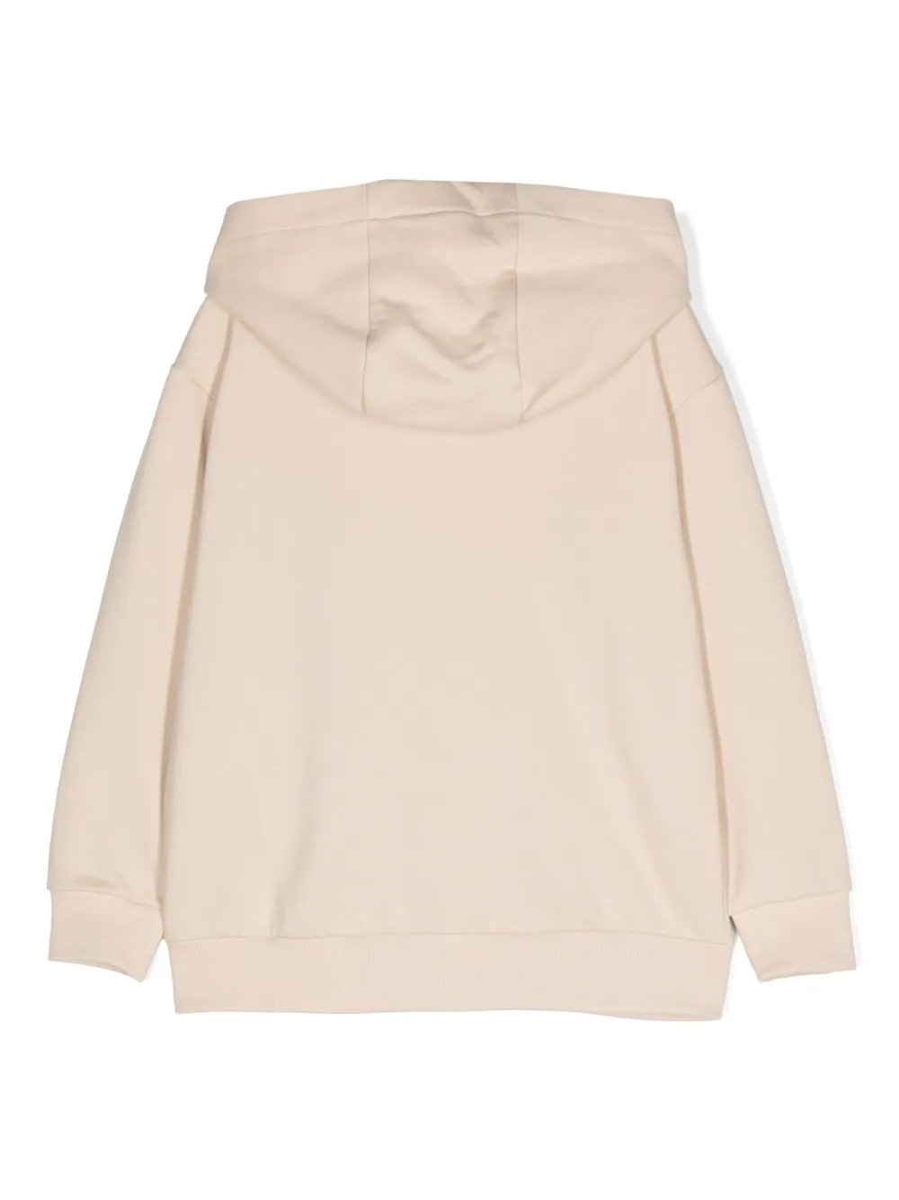 Fendi Kids Hoodie met rits en logo-applicatie Beige