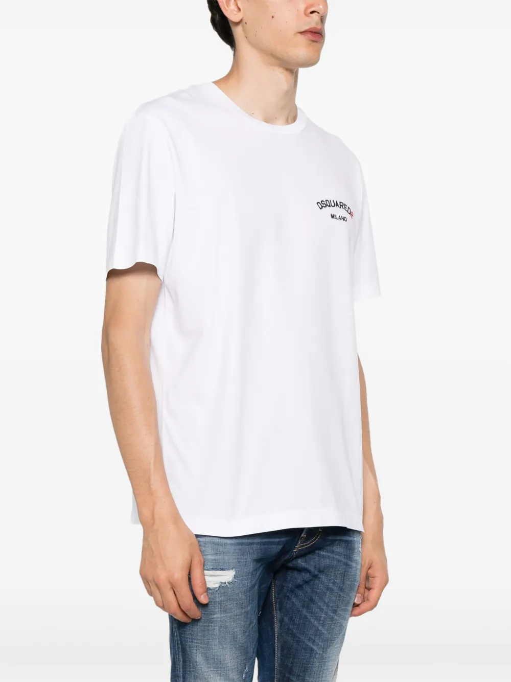 DSQUARED2 T-shirt met geborduurd logo Wit