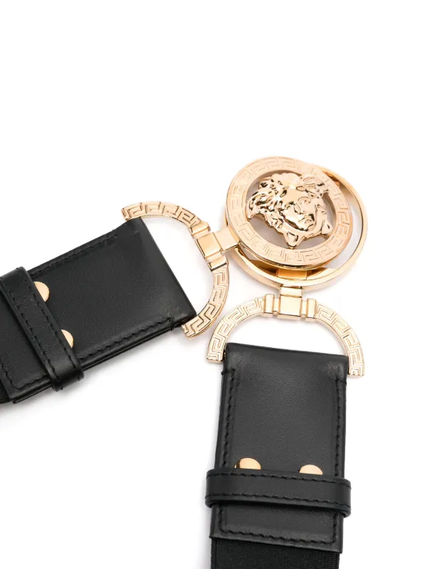 Versace Medusa Head-buckle Elastic Belt | Black | FARFETCH