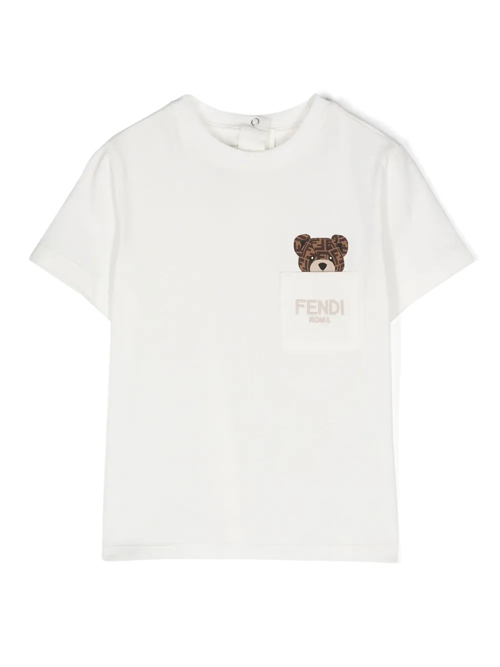 Fendi Kids T-shirt con ricamo - Bianco
