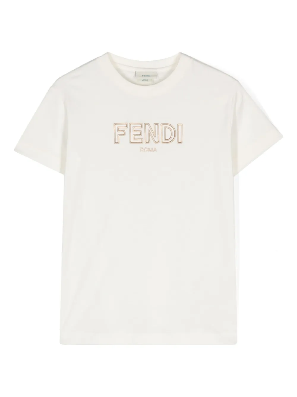Fendi Kids T-shirt con ricamo - Toni neutri