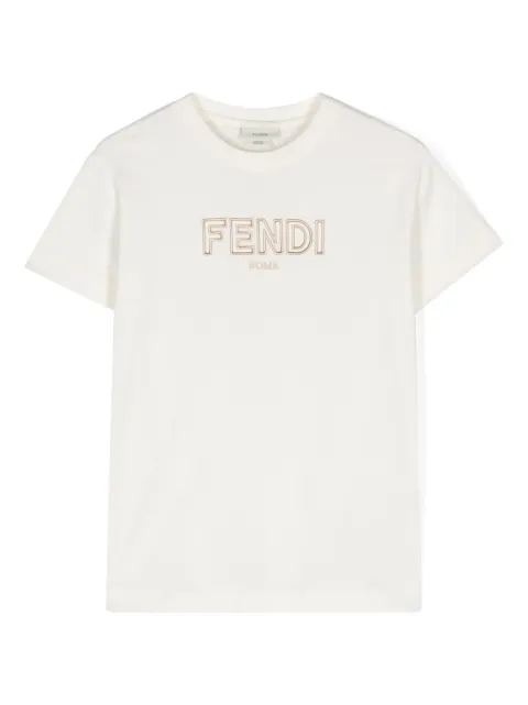 Fendi Kids embroidered-logo cotton T-shirt
