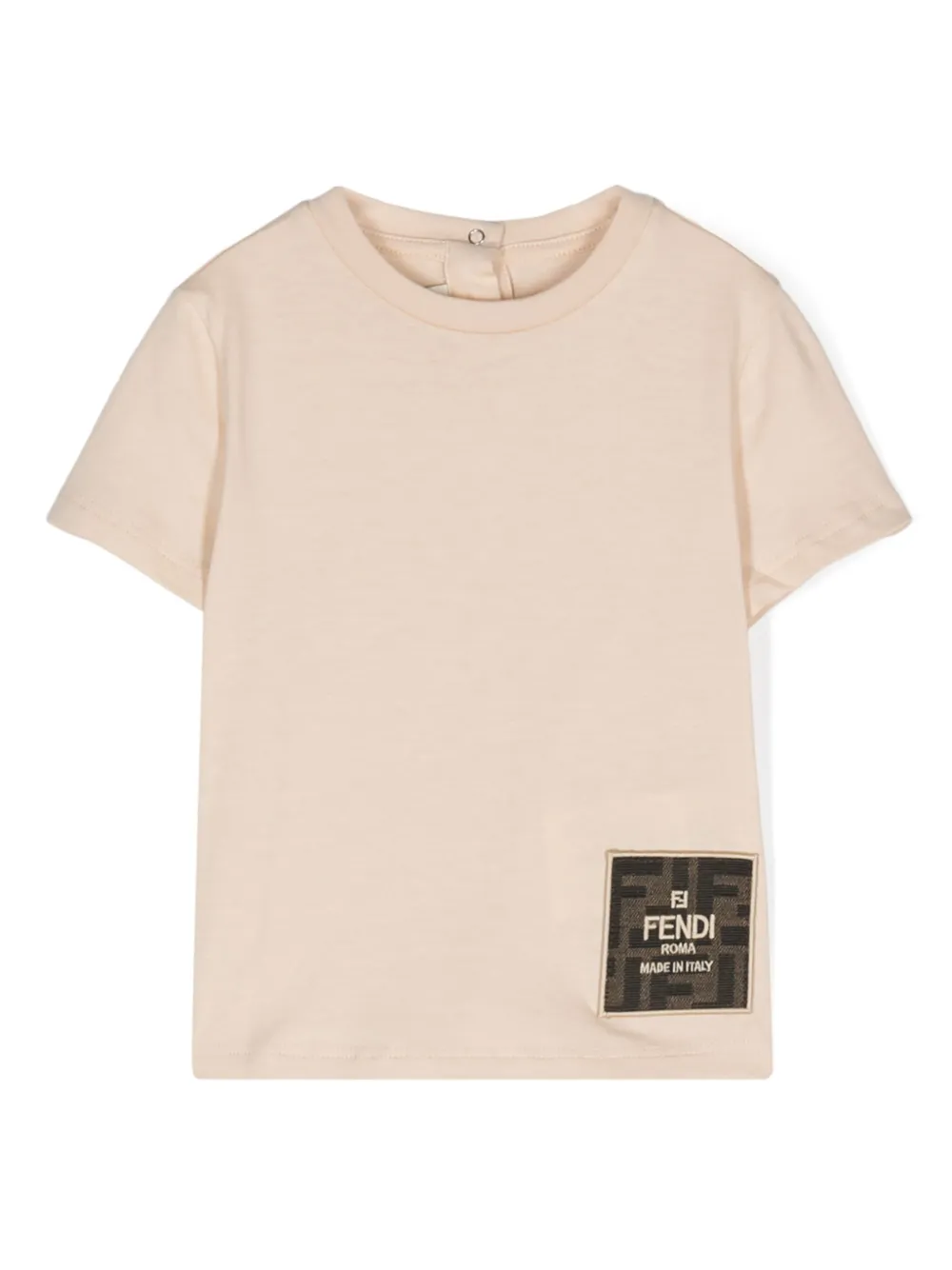 Fendi Kids appliqué-logo cotton T-shirt | Neutrals | Image 1