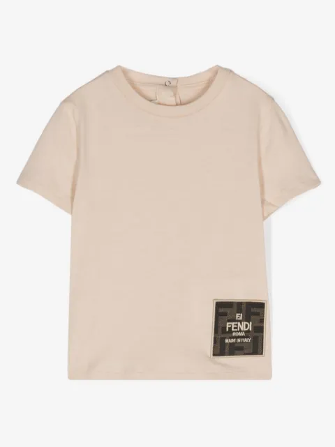 Fendi Kids playera con aplique del logo
