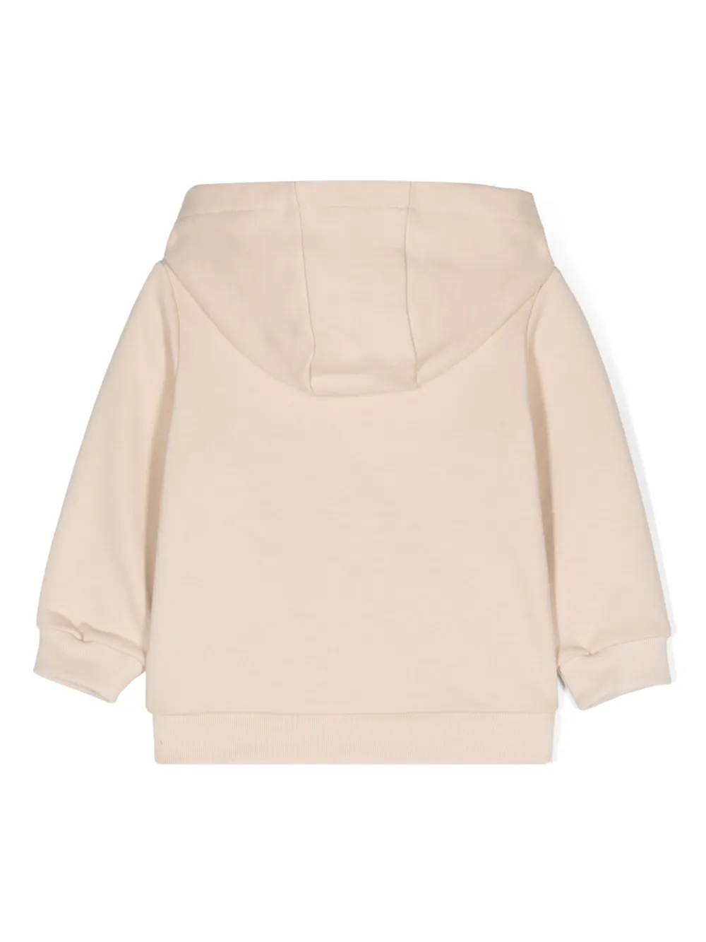 Fendi Kids Hoodie met rits en logo-applicatie Beige