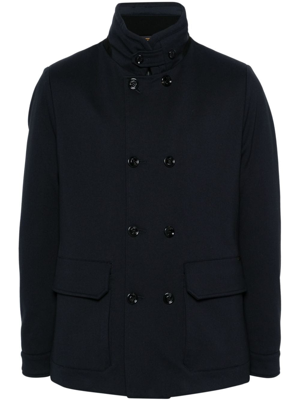 Shop Moorer Layered-detail Padded Jacket In Blue