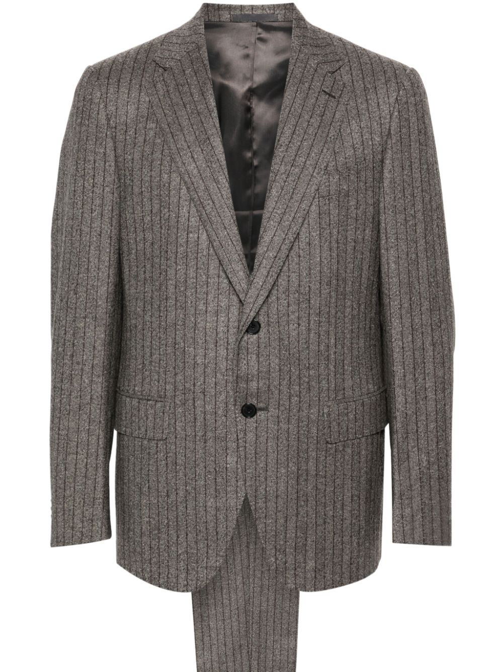 Caruso Single-breasted Wool Suit In Gray