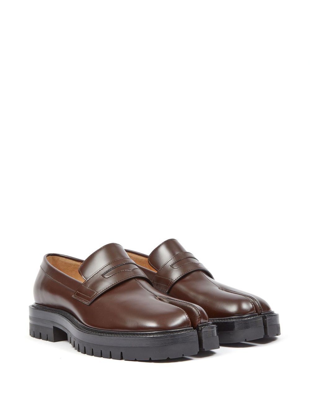 Shop Maison Margiela Tabi County Loafers In Brown
