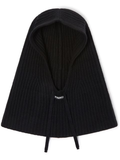 PINKO ribbed-knit balaclava