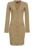 PINKO jacquard-logo cardigan dress - Neutrals