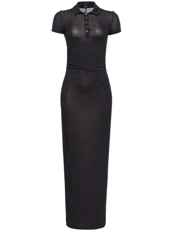 PINKO short-sleeve Polo Maxi Dress | Black | FARFETCH SG