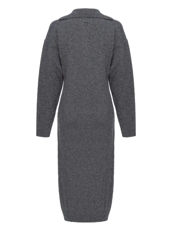 PINKO V-neck Knitted Dress | Grey | FARFETCH GE