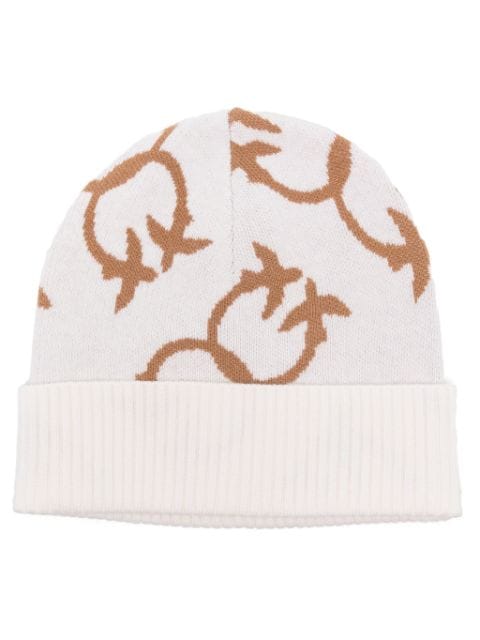 PINKO gorro tejido con logo en intarsia