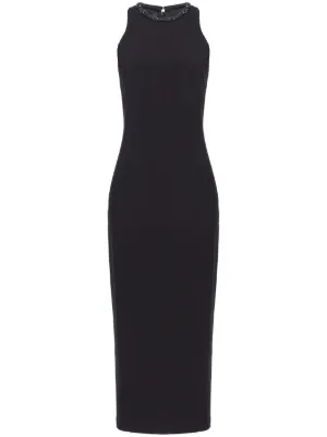 Emporio Armani Zigzag Knit Tube Dress | Black | FARFETCH