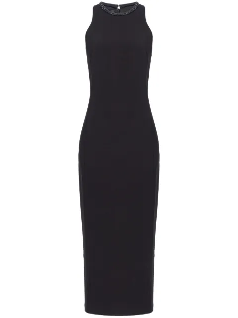 PINKO rhinestone-embellished midi dress