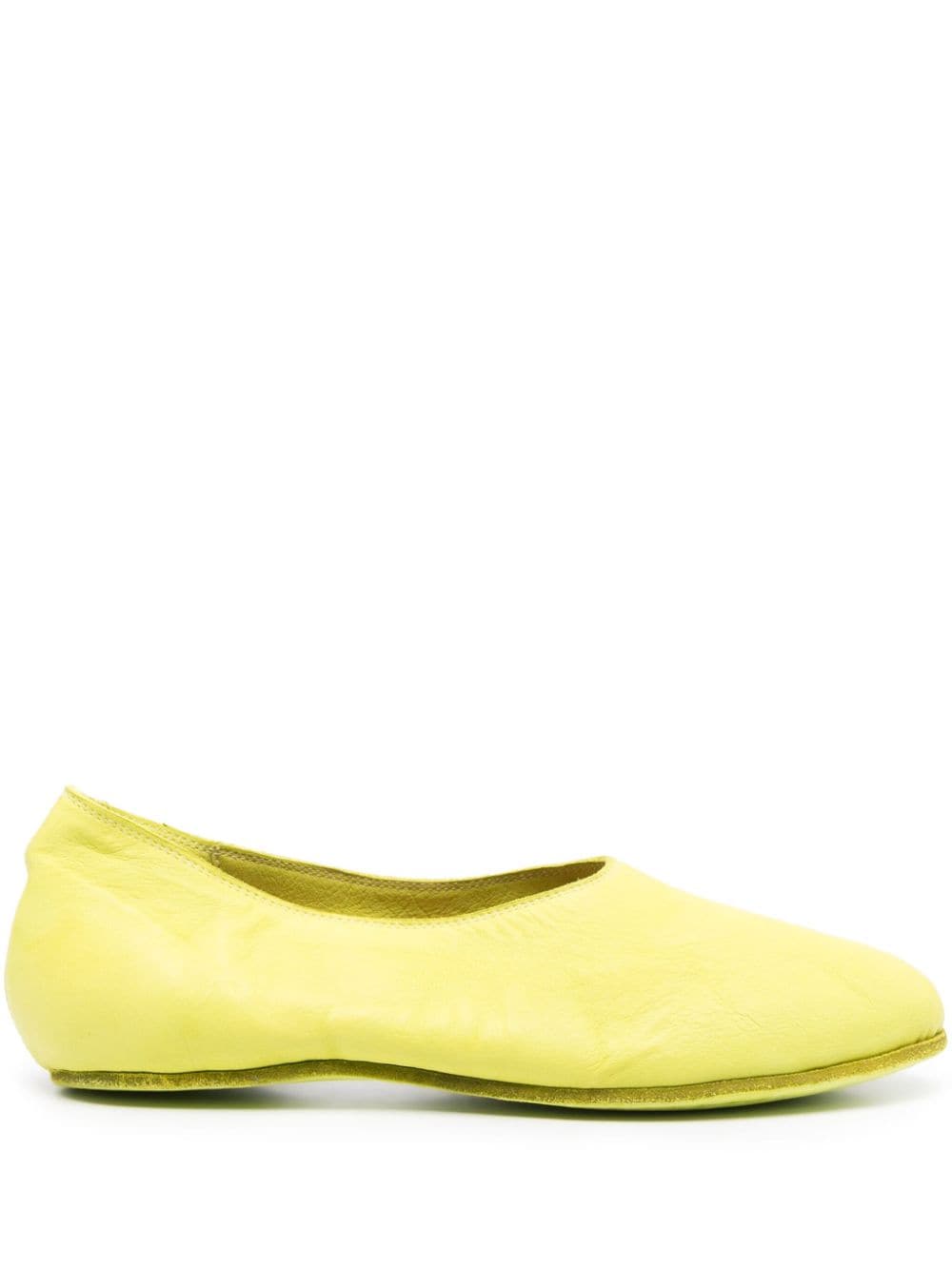 Guidi Slip-on Leather Loafers In Yellow