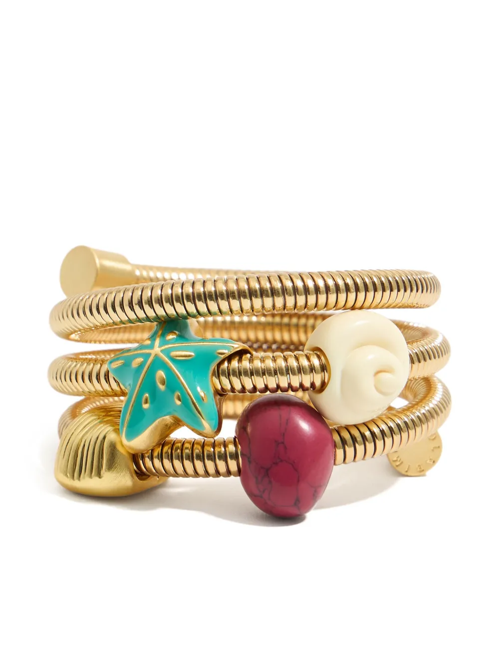 Bimba y Lola shell-embellished coil bracelet - Gold