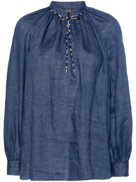 Loro Piana drawstring linen blouse