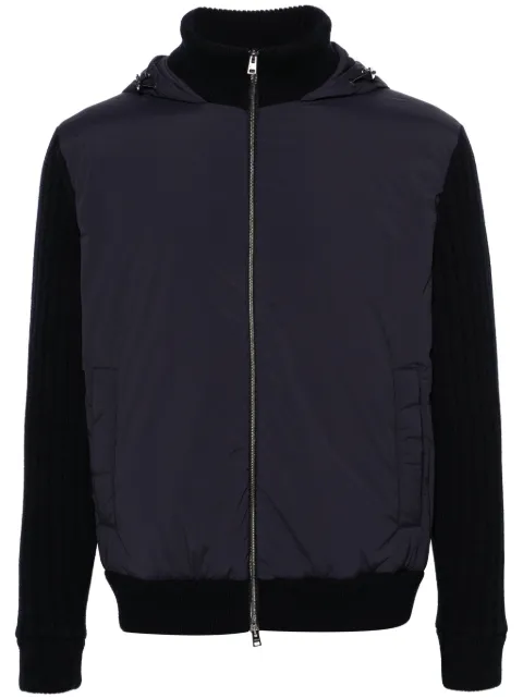 Herno knitted-panels hooded jacket