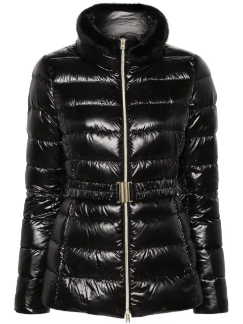 Herno belted high-neck down jacket