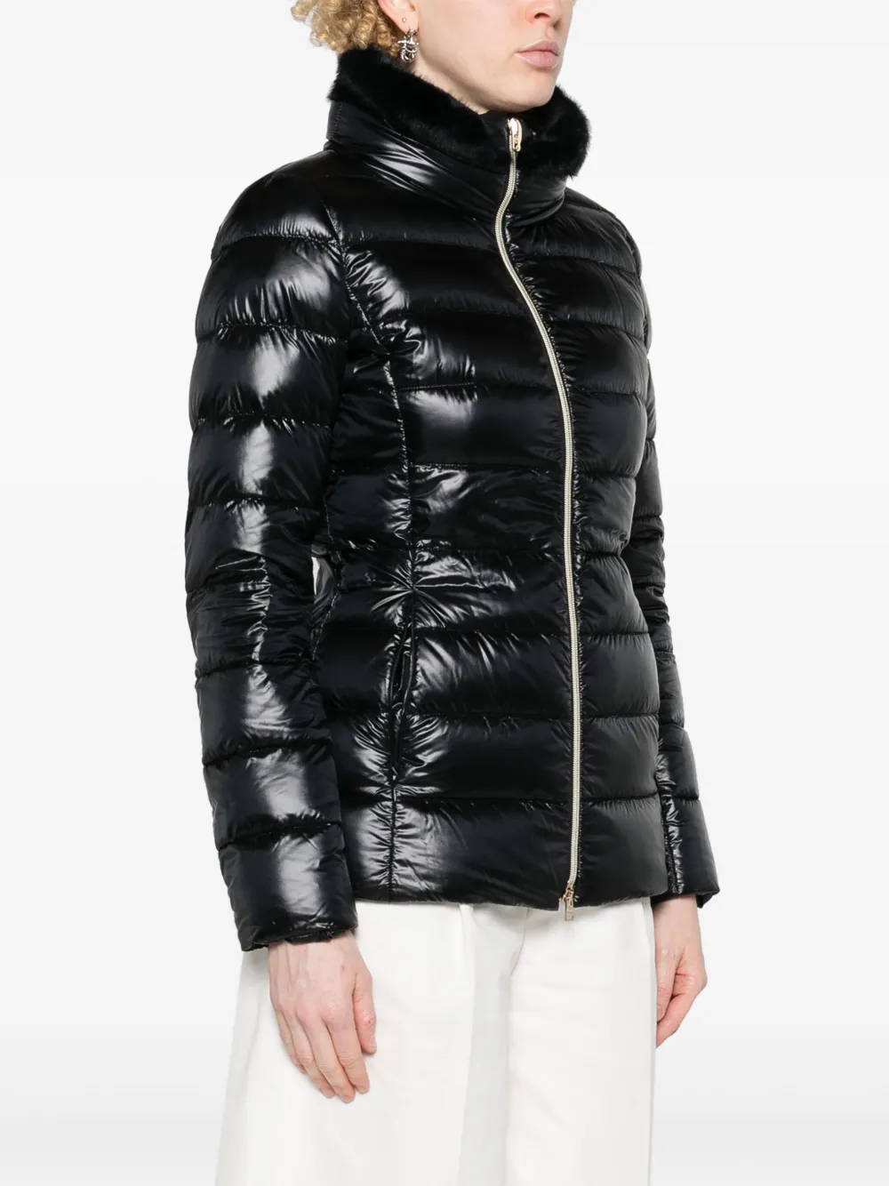 HERNO BELTED HIGH-NECK DOWN JACKET