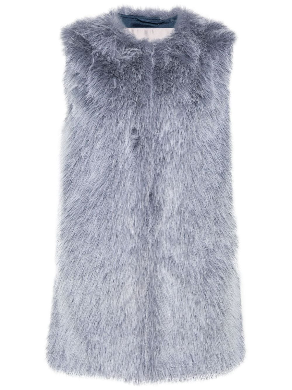 HERNO COLLARLESS FAUX-FUR GILET