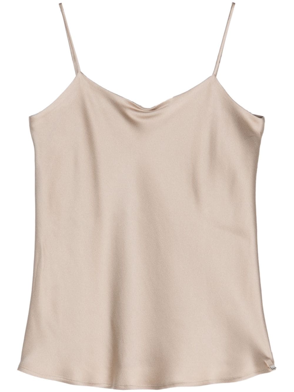 Herno Cowl-neck Satin Tank Top In Neutral