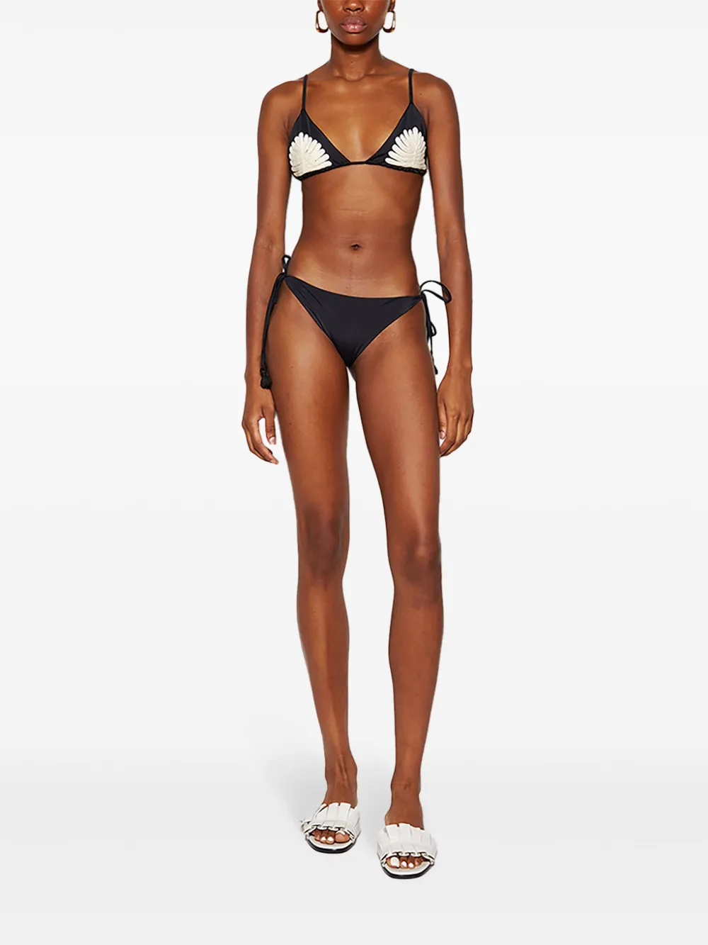 Johanna Ortiz Visionary Arts Embroidered-motif Bikini Top In Black