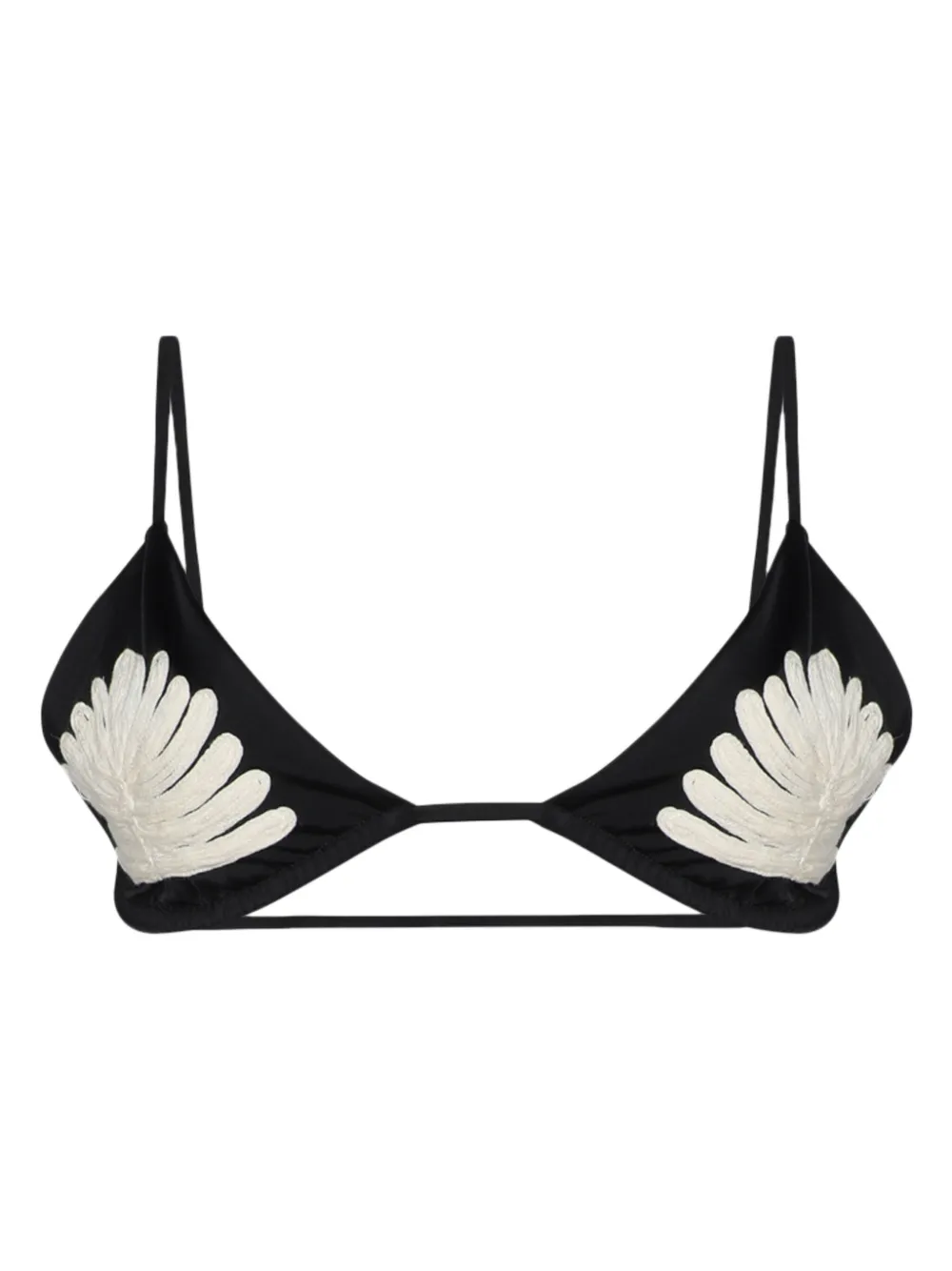 Johanna Ortiz Visionary Arts Embroidered-motif Bikini Top In Black