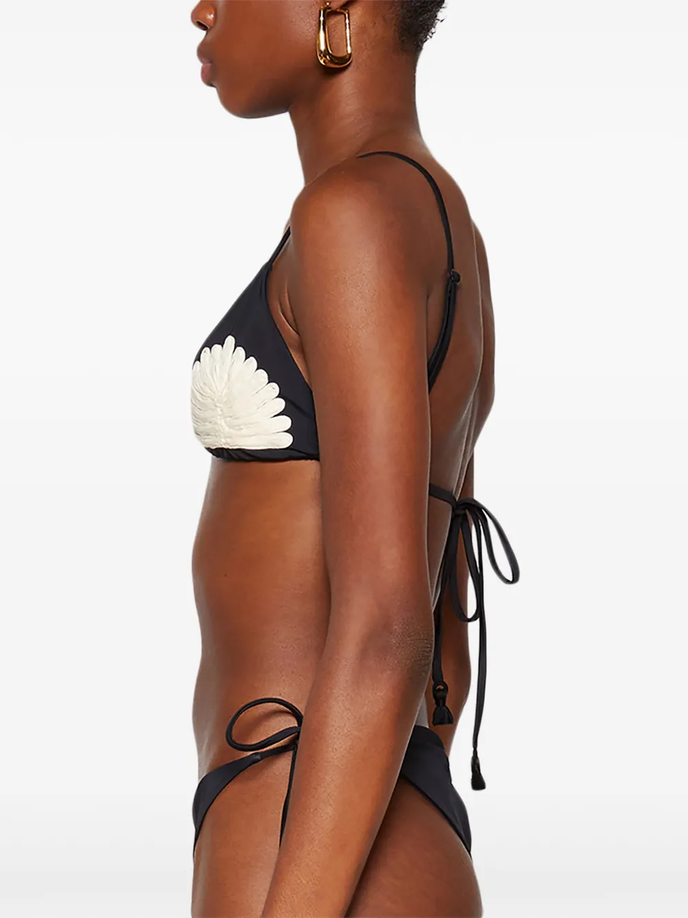 Johanna Ortiz Visionary Arts Embroidered-motif Bikini Top In Black