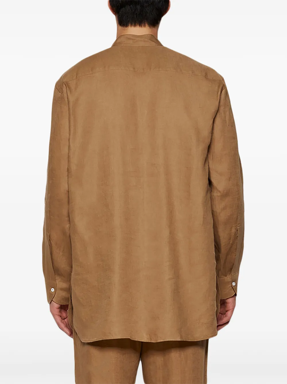 Loro Piana Jeri linnen overhemd Bruin