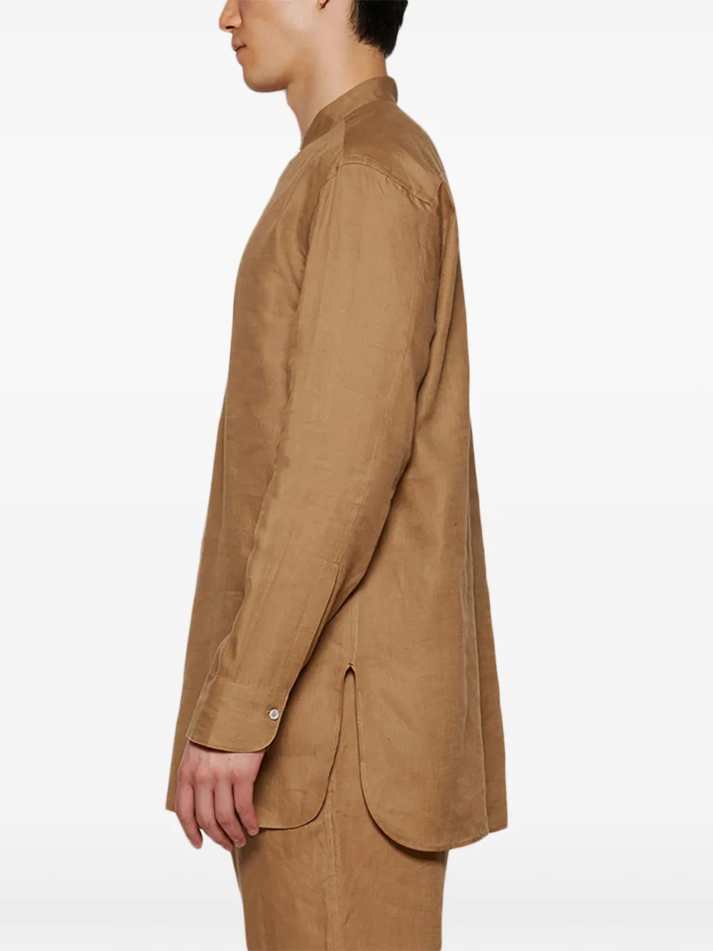 Loro Piana Jeri linnen overhemd Bruin