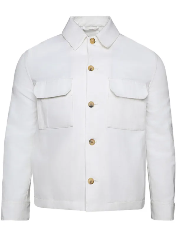 Loro Piana Daito Cotton Shirt Jacket in White