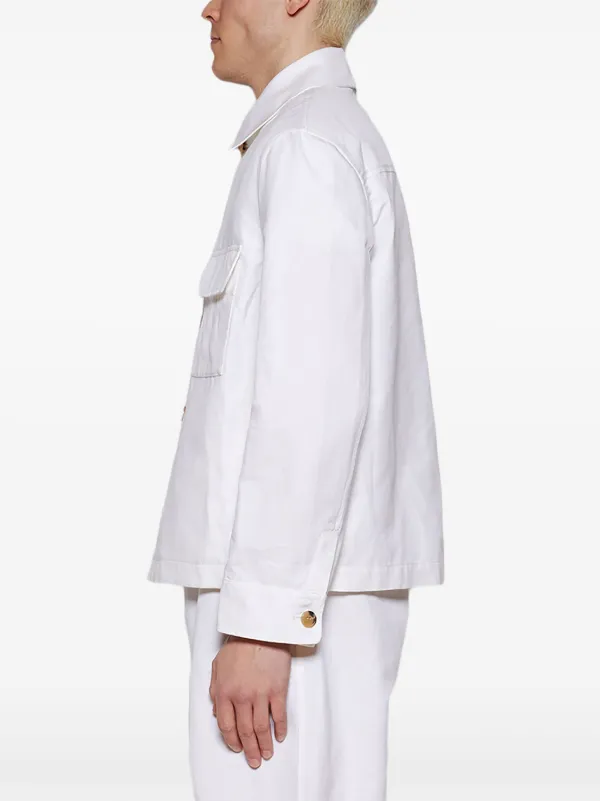 美品・超希少◆Loropiana 八分袖 ハーフスリーブシャツ ホワイト Loro Piana Daito Cotton Shirt Jacket | White | FARFETCH