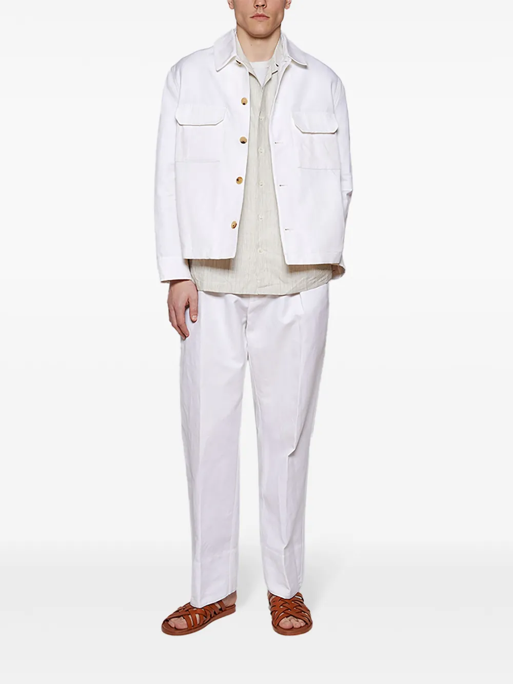 Loro Piana Daito katoenen shirtjack - Wit