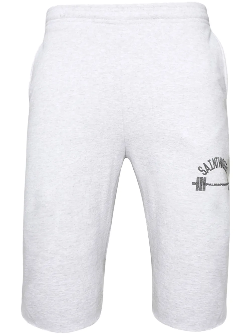 Saintwoods logo-print cotton track shorts | Grey | Image 1