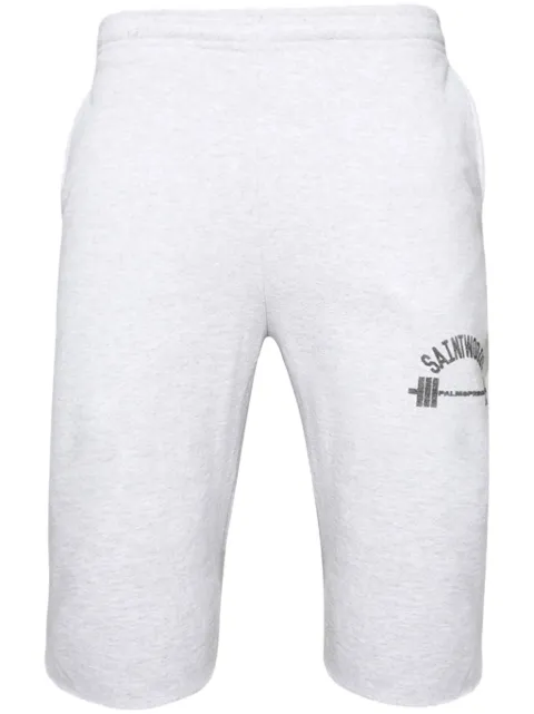 Saintwoods logo-print cotton track shorts