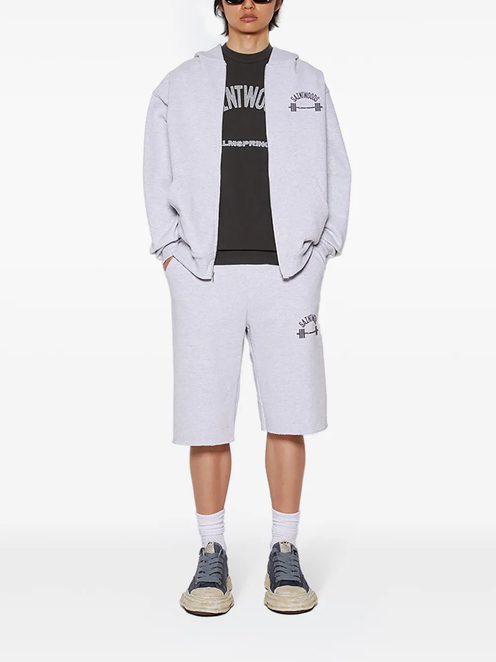 Saintwoods logo-print cotton track shorts | Track & Running Shorts | Image 2