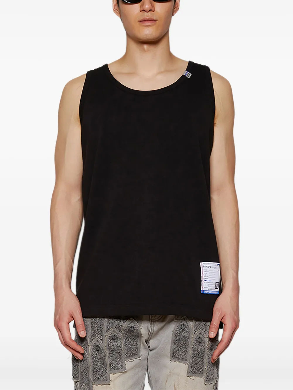 Maison MIHARA YASUHIRO Tanktop met logopatch Zwart