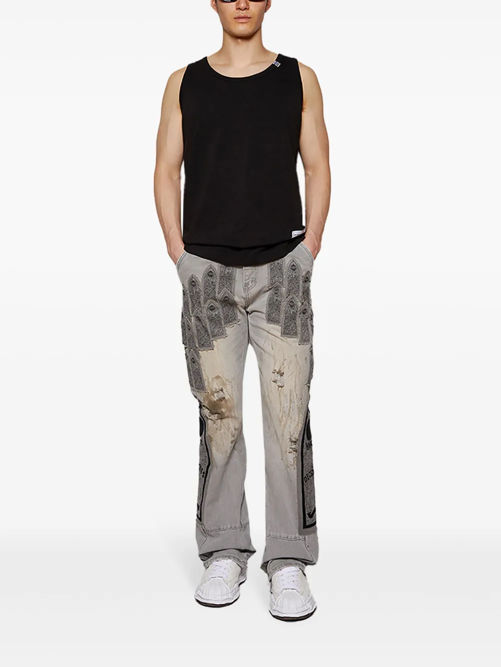 Maison MIHARA YASUHIRO Tanktop met logopatch - Zwart