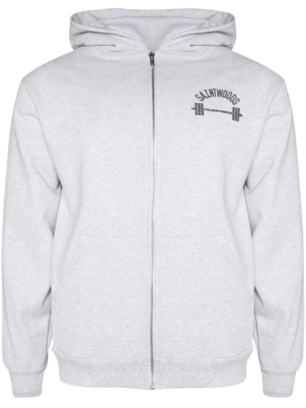 Saintwoods logo-print cotton hoodie | Grey | Image 1