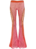 Roberta Einer flared open-knit trousers - Pink