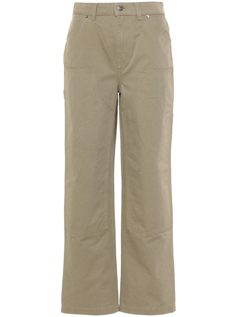 straight-leg canvas trousers