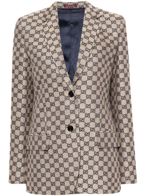 Gucci GG-embroidered single-breasted blazer