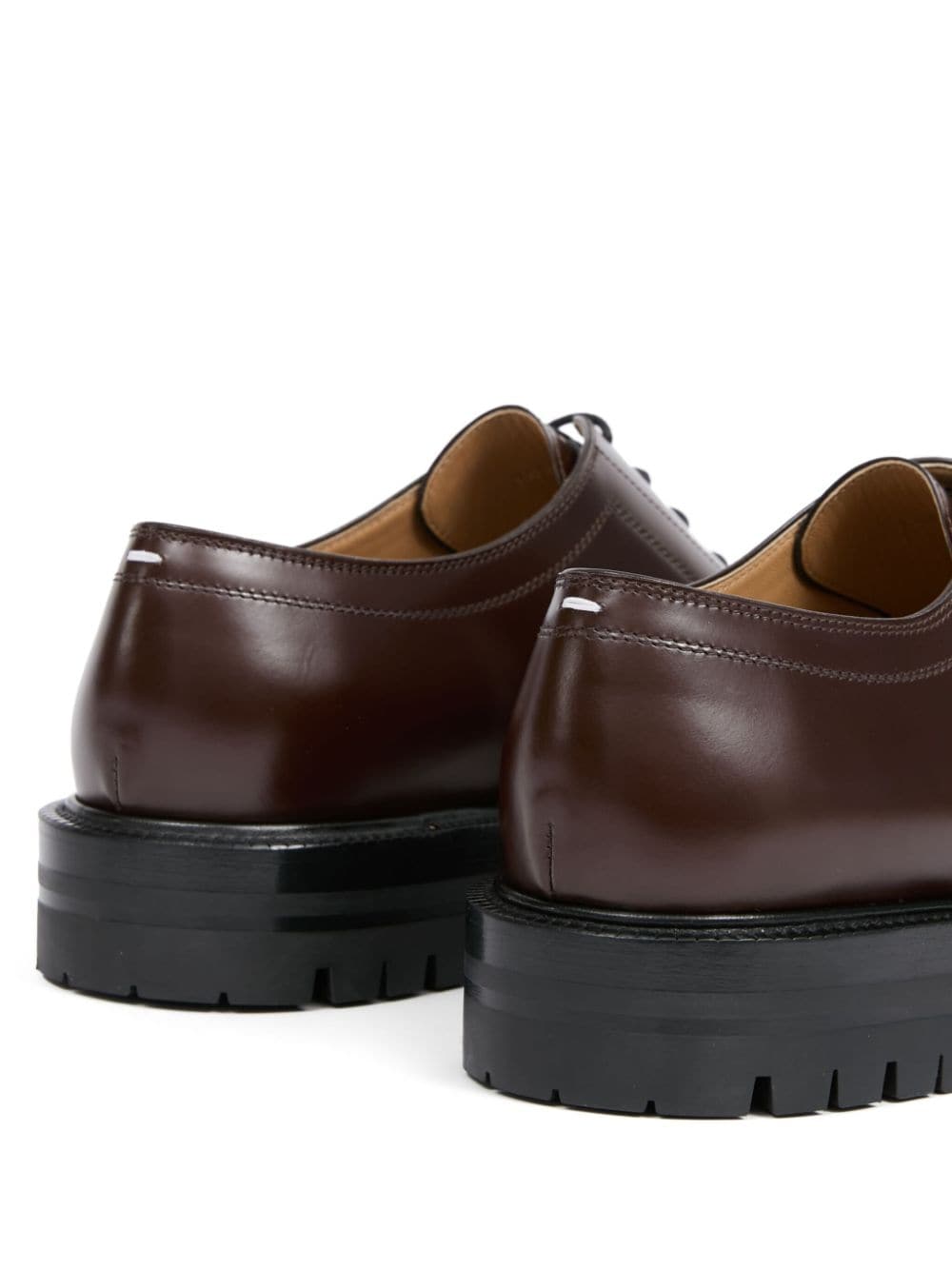 Shop Maison Margiela Tabi Leather Derby Shoes In Brown