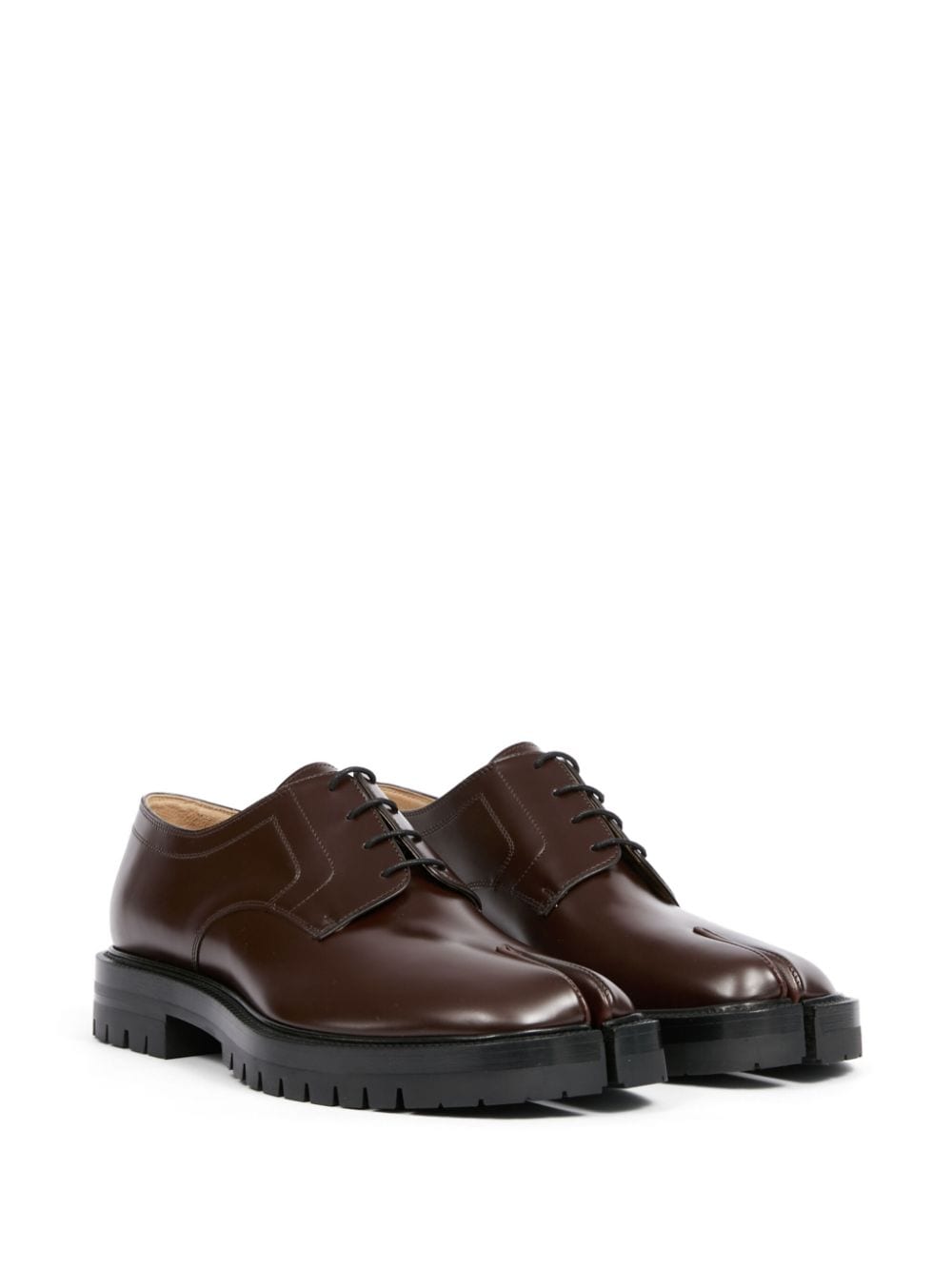 Maison Margiela Tabi leather derby shoes - Bruin